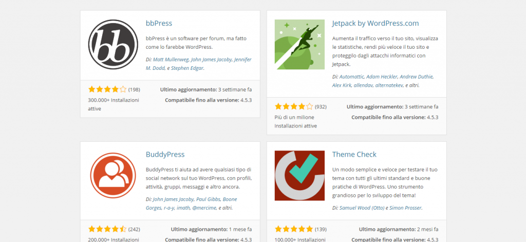 Directory dei plugin di WordPress